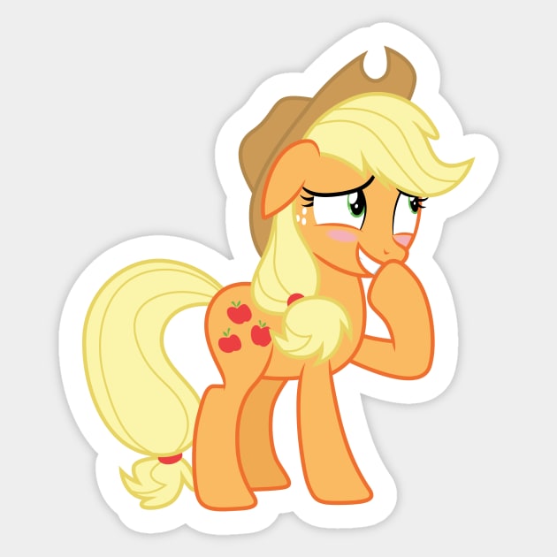 Blushing Applejack Sticker by CloudyGlow